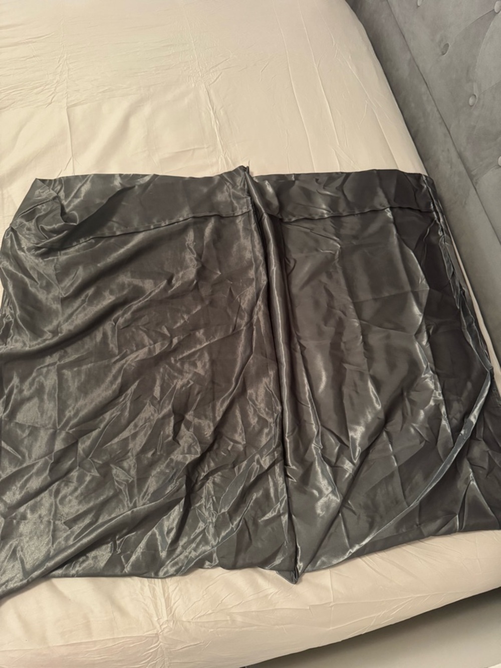 Silk gray pillow cases